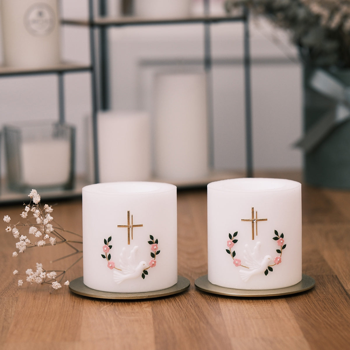 Paten-Tischkerze Sophie - Rosis Kerzen 3er Set