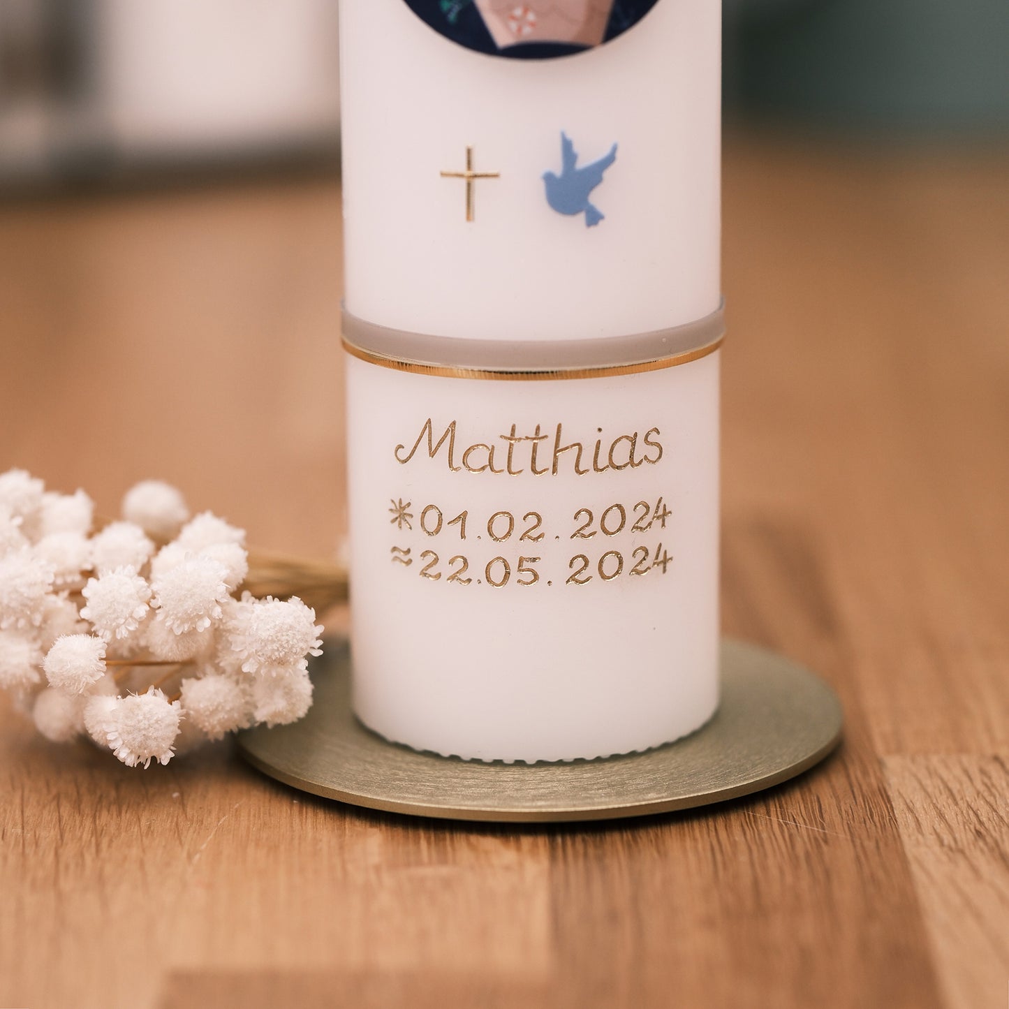 Taufkerze Matthias - Rosis Kerzen