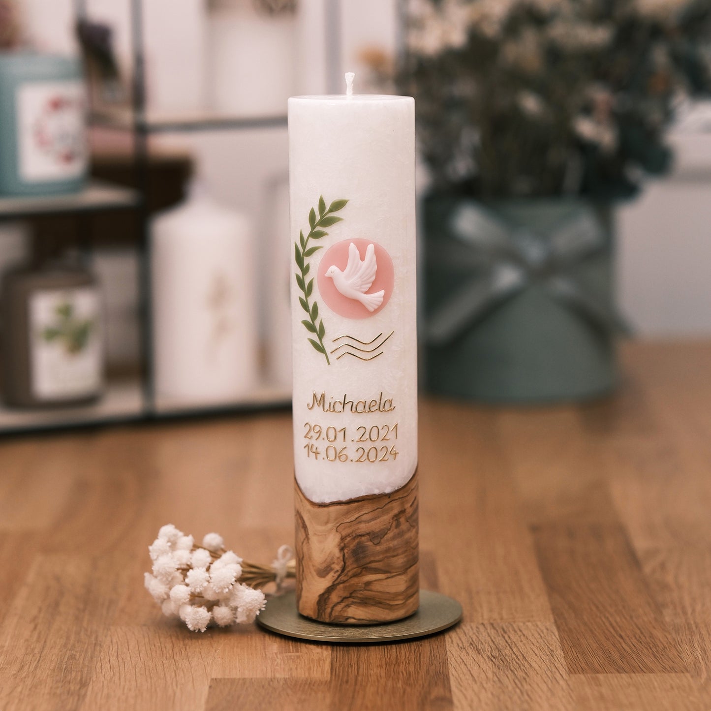 Taufkerze Michaela - Rosis Kerzen 250/60mm
