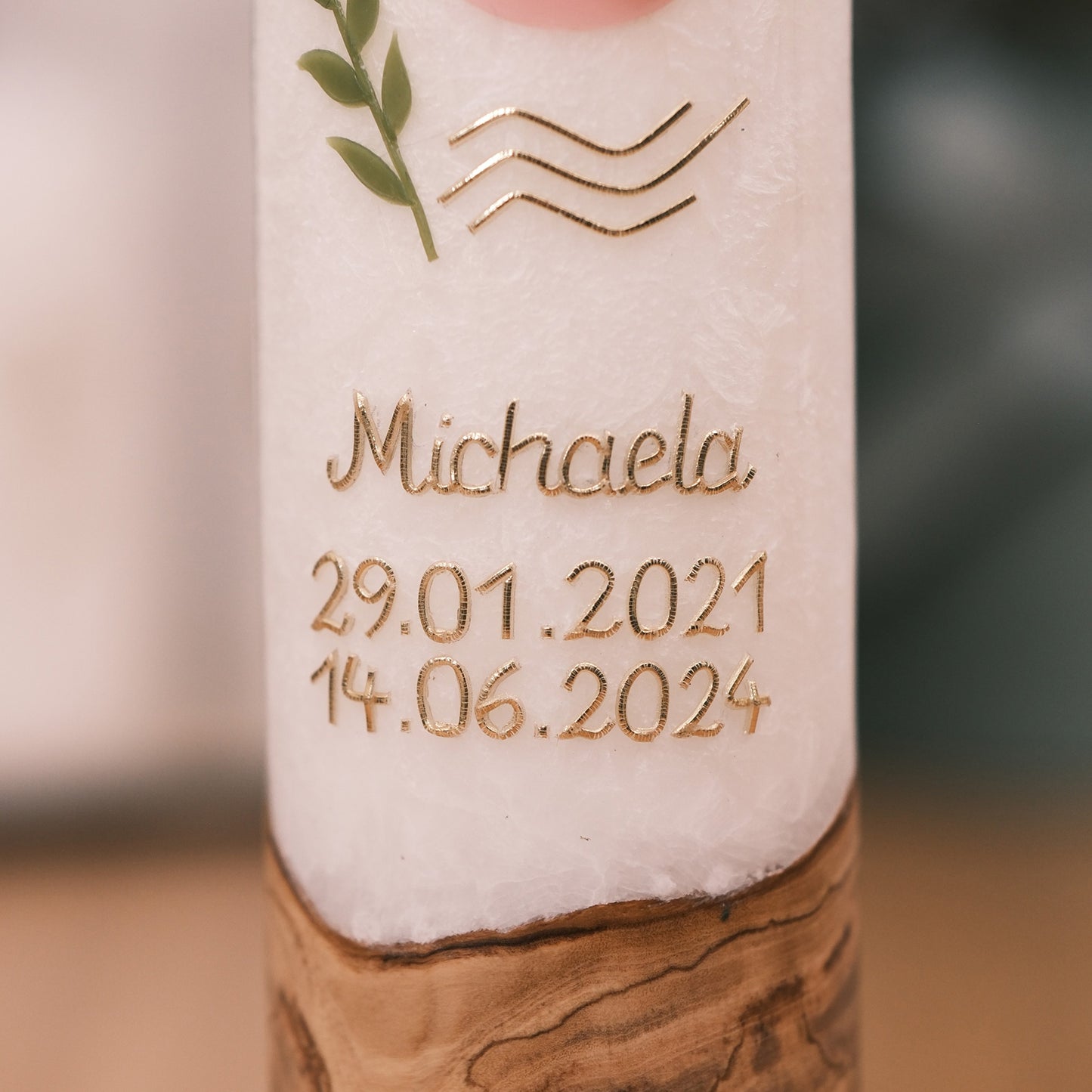 Taufkerze Michaela - Rosis Kerzen