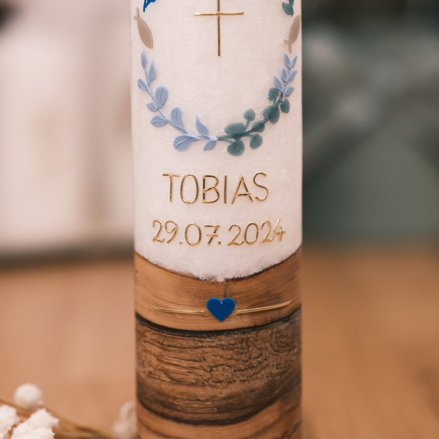 Taufkerze Tobias - Rosis Kerzen