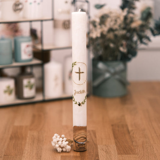 Taufkerze Judith - Rosis Kerzen 400/40mm