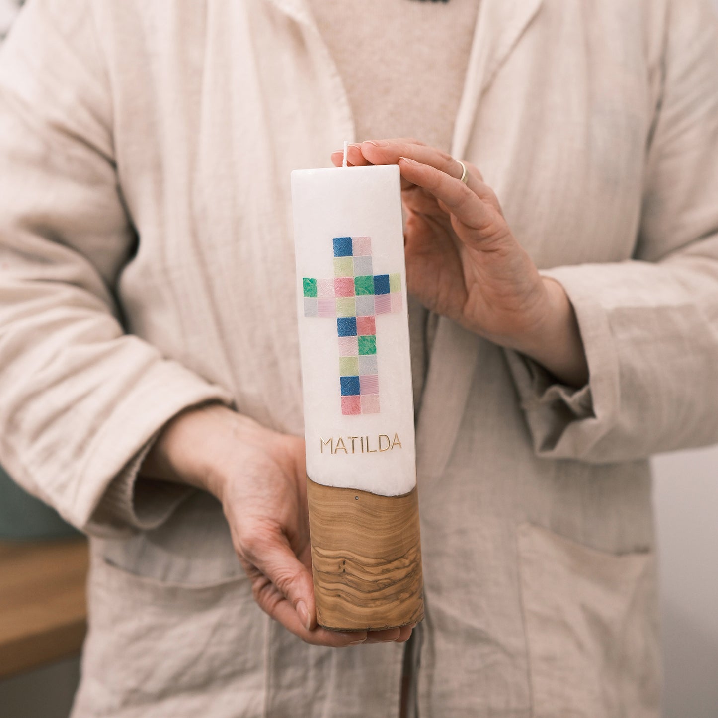 Taufkerze Matilda - Rosis Kerzen
