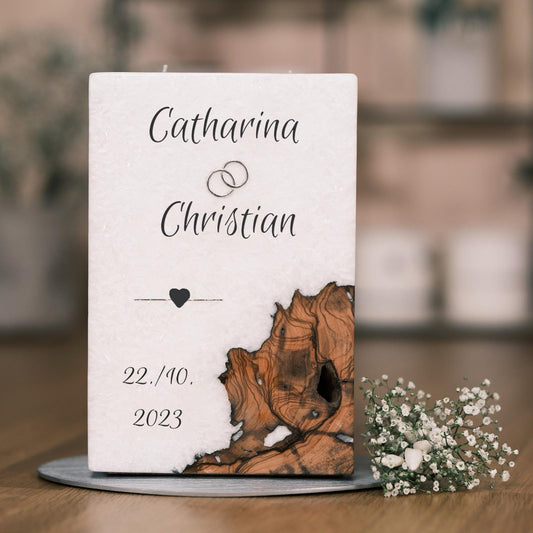 Hochzeitskerze Katharina & Christian - Rosis Kerzen schwarz