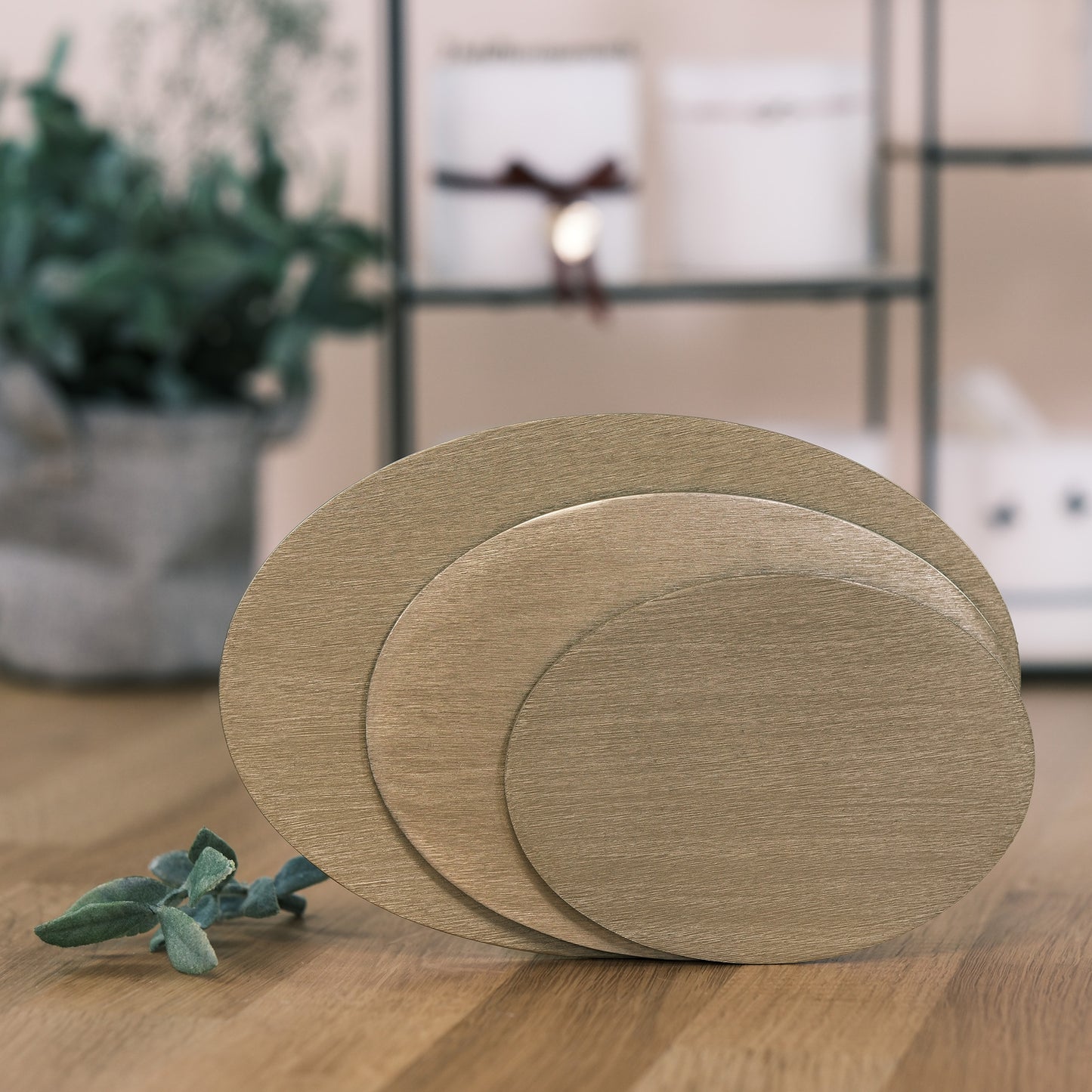 Kerzenteller für Oval- und Scheibenkerzen groß (gold) - Rosis Kerzen