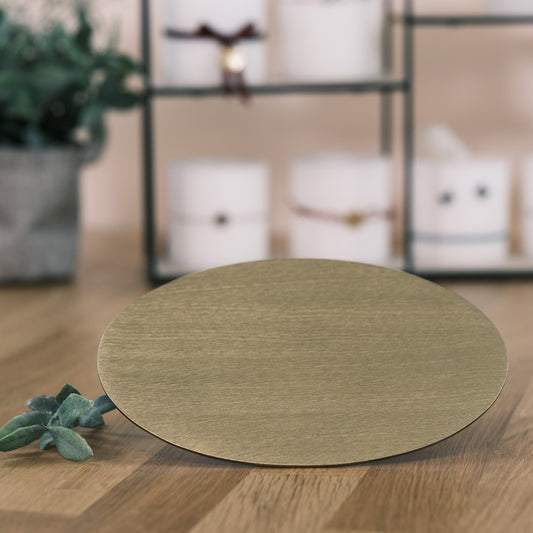 Kerzenteller für Oval- und Scheibenkerzen groß (gold) - Rosis Kerzen