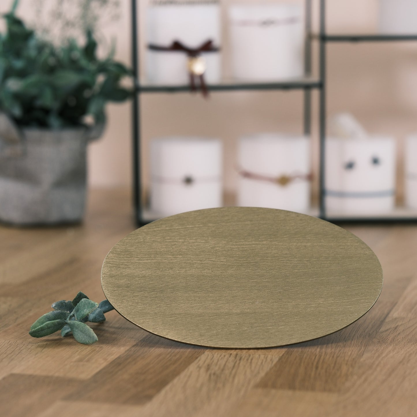 Kerzenteller für Oval- und Scheibenkerzen mittel (gold)