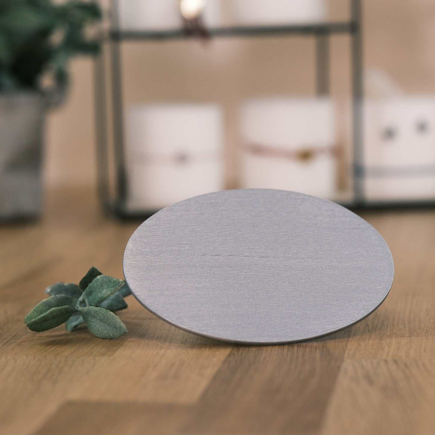 Kerzenteller für Oval- und Scheibenkerzen klein (silber)
