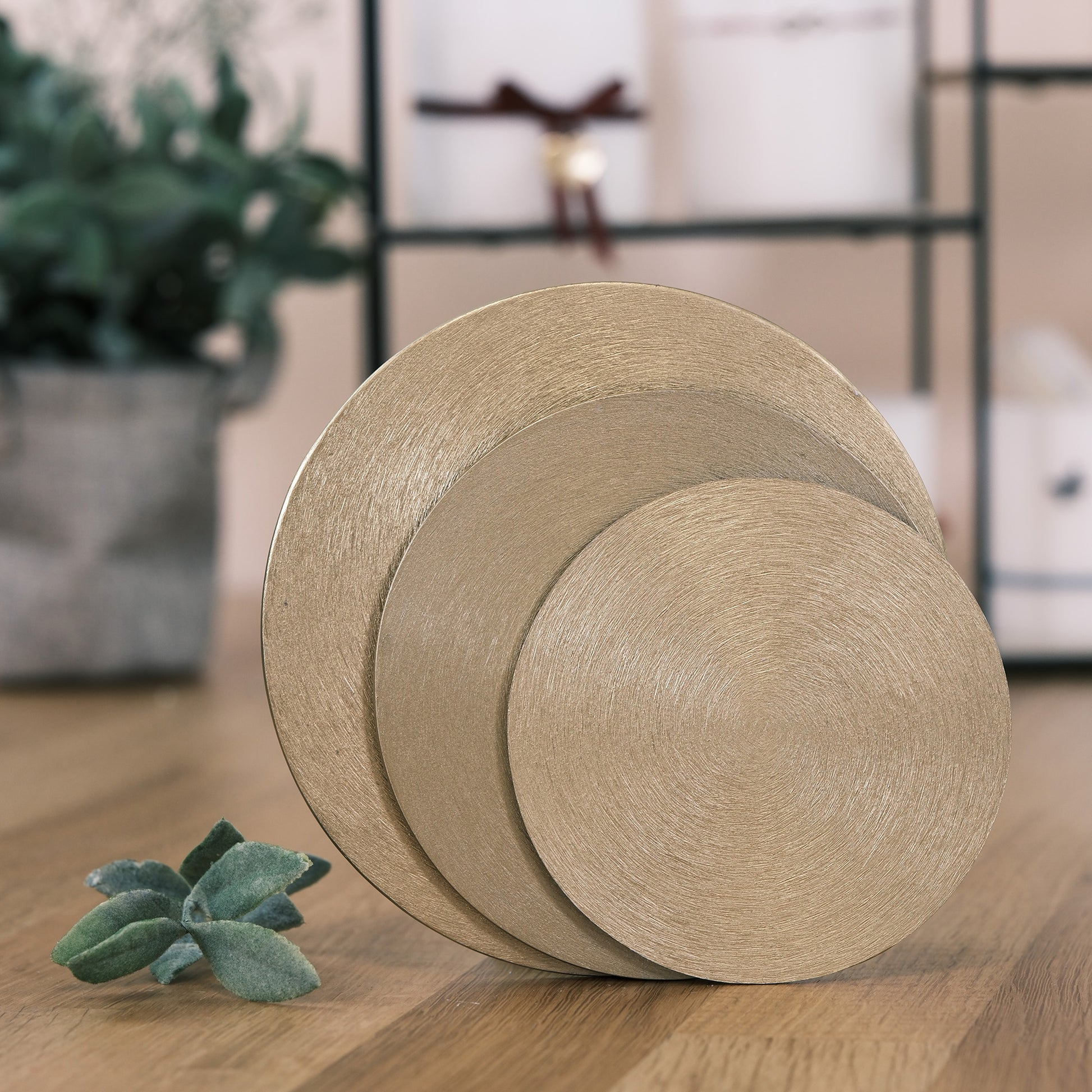 Kerzenteller für Stumpen- und Ovalkerzen klein (gold, rund) - Rosis Kerzen