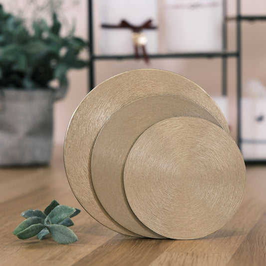 Kerzenteller für Stumpen- und Ovalkerzen klein (gold, rund) - Rosis Kerzen