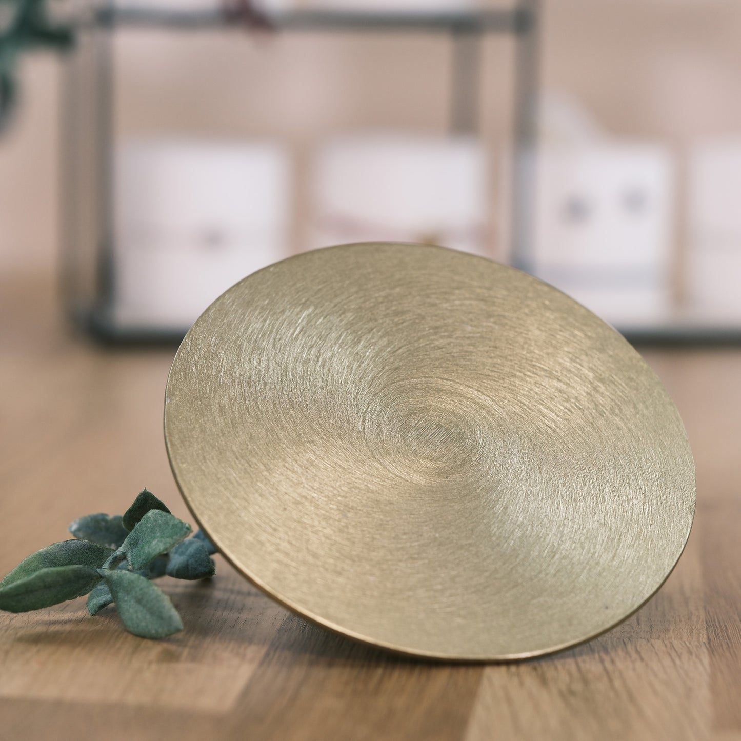 Kerzenteller für Stumpen- und Ovalkerzen groß (rund, gold)