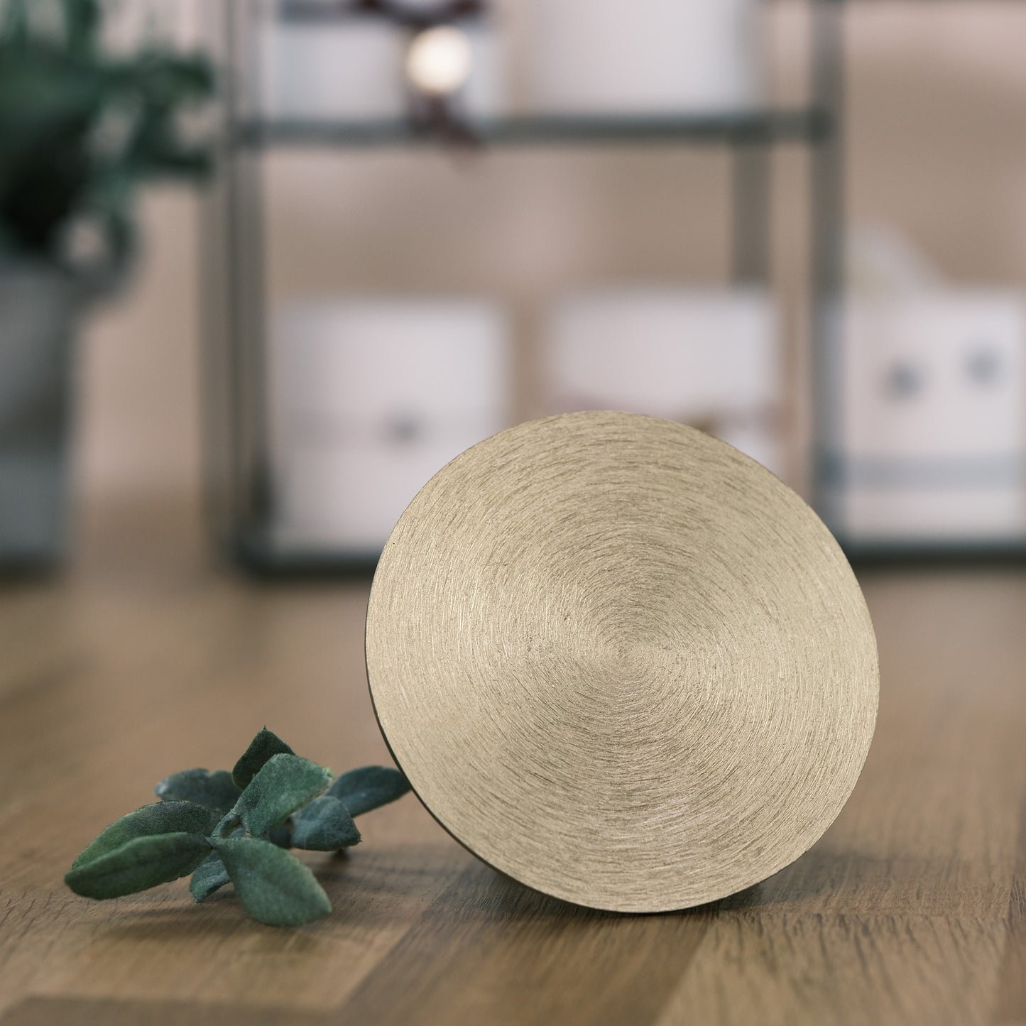 Kerzenteller für Stumpen- und Ovalkerzen klein (gold, rund) - Rosis Kerzen