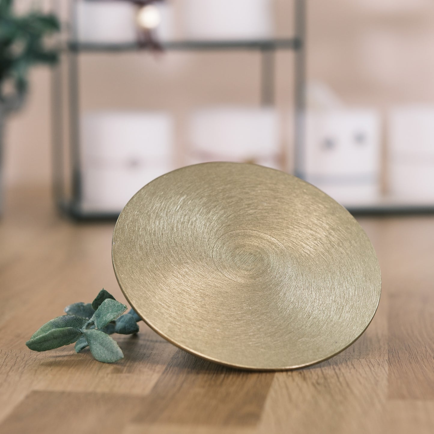 Kerzenteller für Stumpen- und Ovalkerzen mittel (gold, rund)