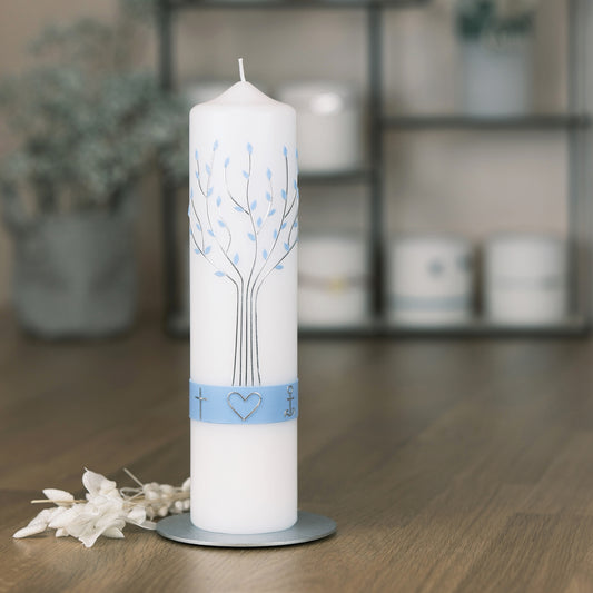 Taufkerze Mia - Rosis Kerzen blau