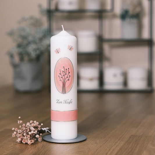 Taufkerze Tim - Rosis Kerzen rosa