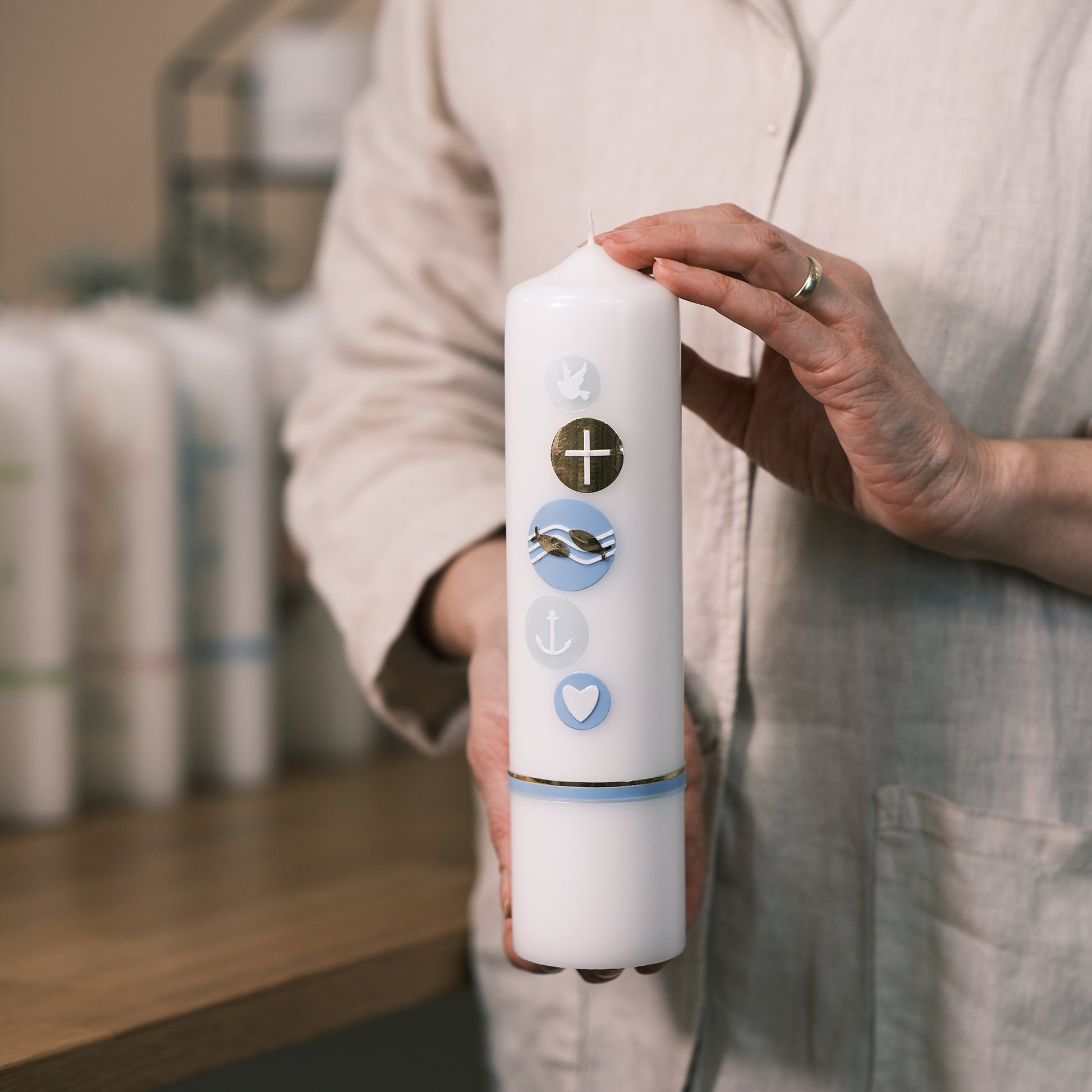 Taufkerze Marie - Rosis Kerzen