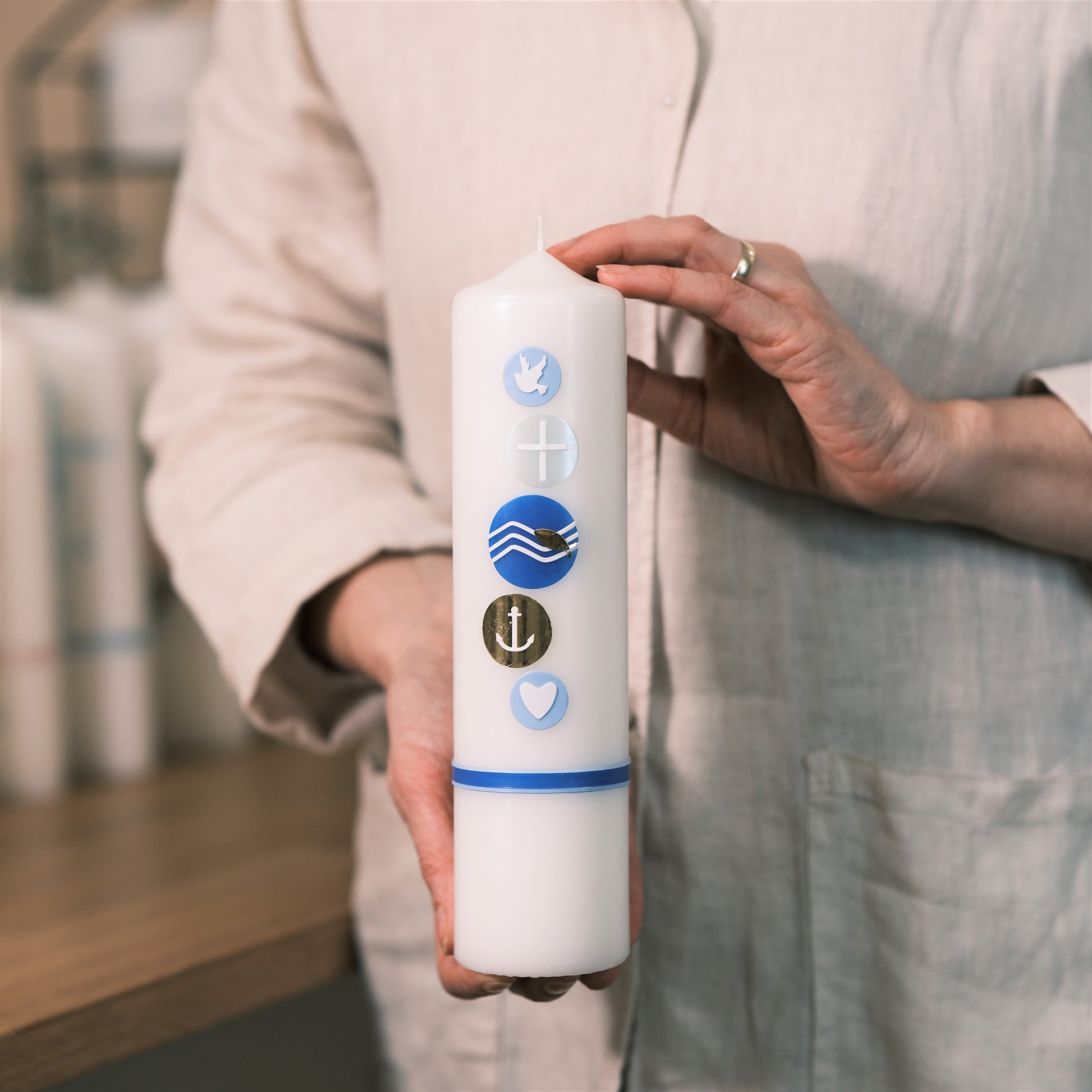 Taufkerze Marie - Rosis Kerzen