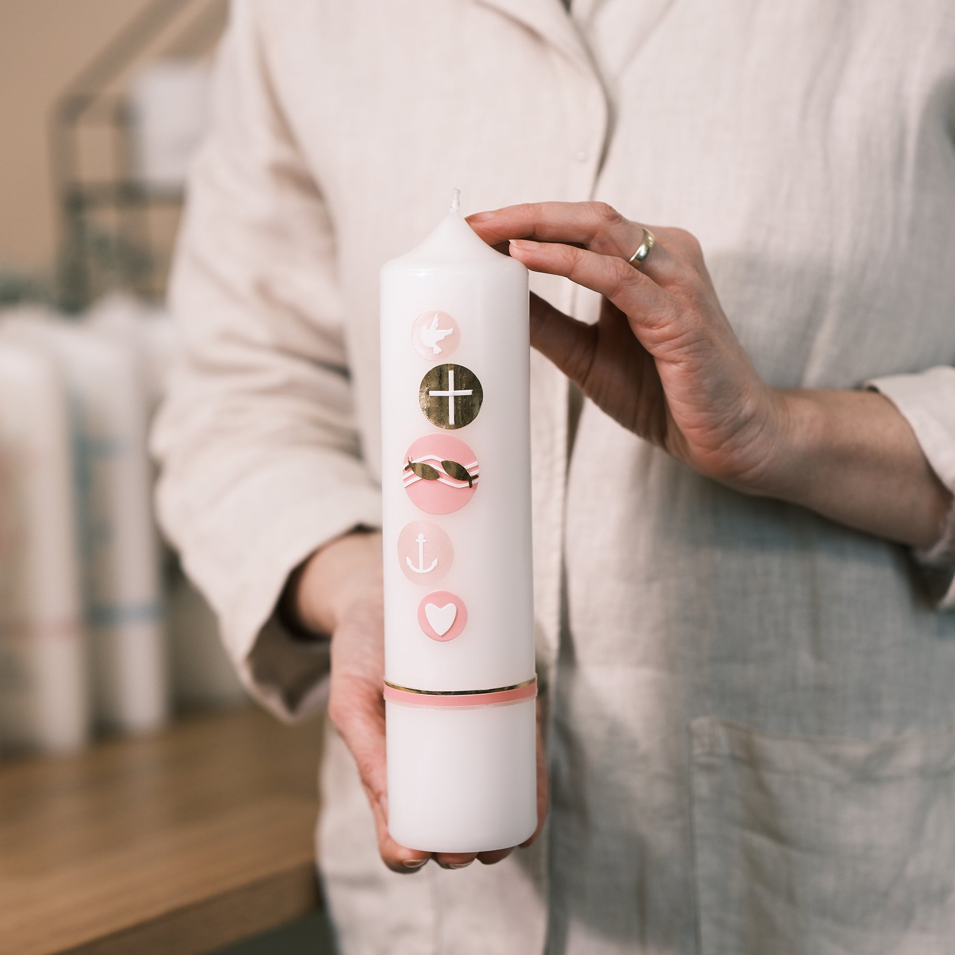 Taufkerze Marie - Rosis Kerzen