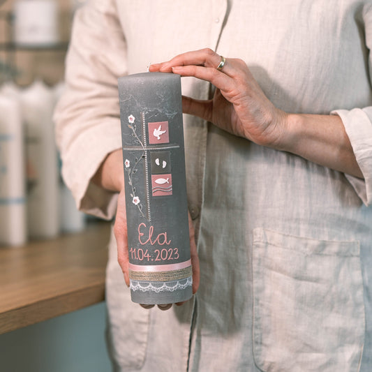 Taufkerze Ela - Rosis Kerzen