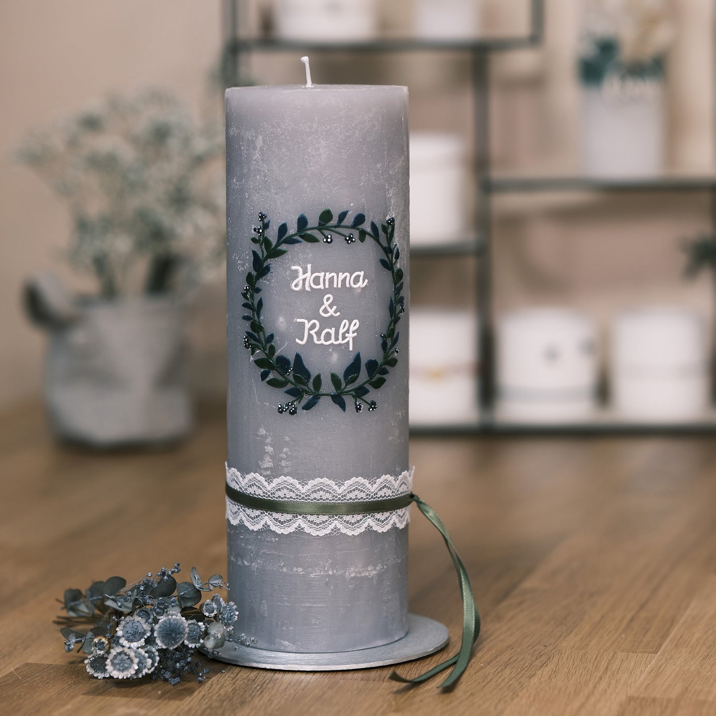 Hochzeitskerze Hanna & Ralf - Rosis Kerzen