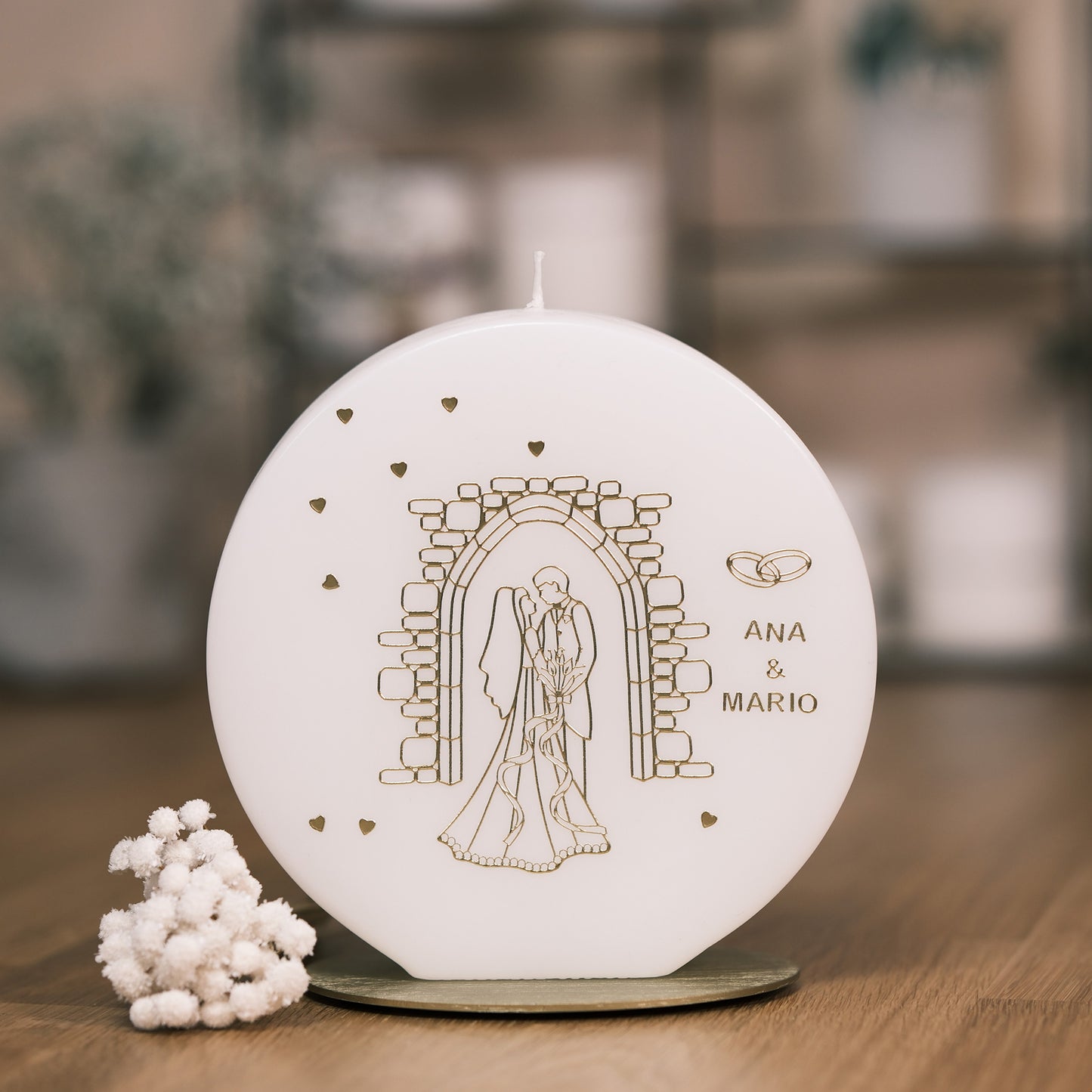 Hochzeitskerze "Ana & Mario" - Rosis Kerzen