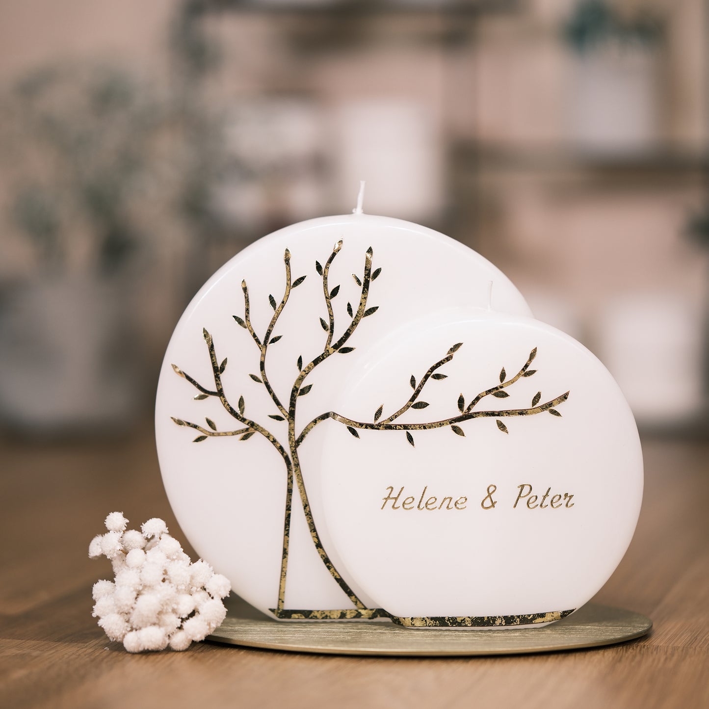 Hochzeitskerze Helene & Peter - Rosis Kerzen