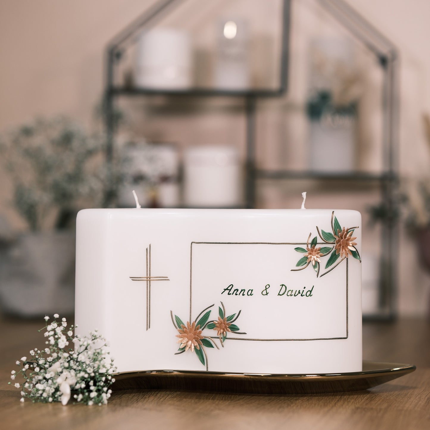 Hochzeitskerze "Anna & David"