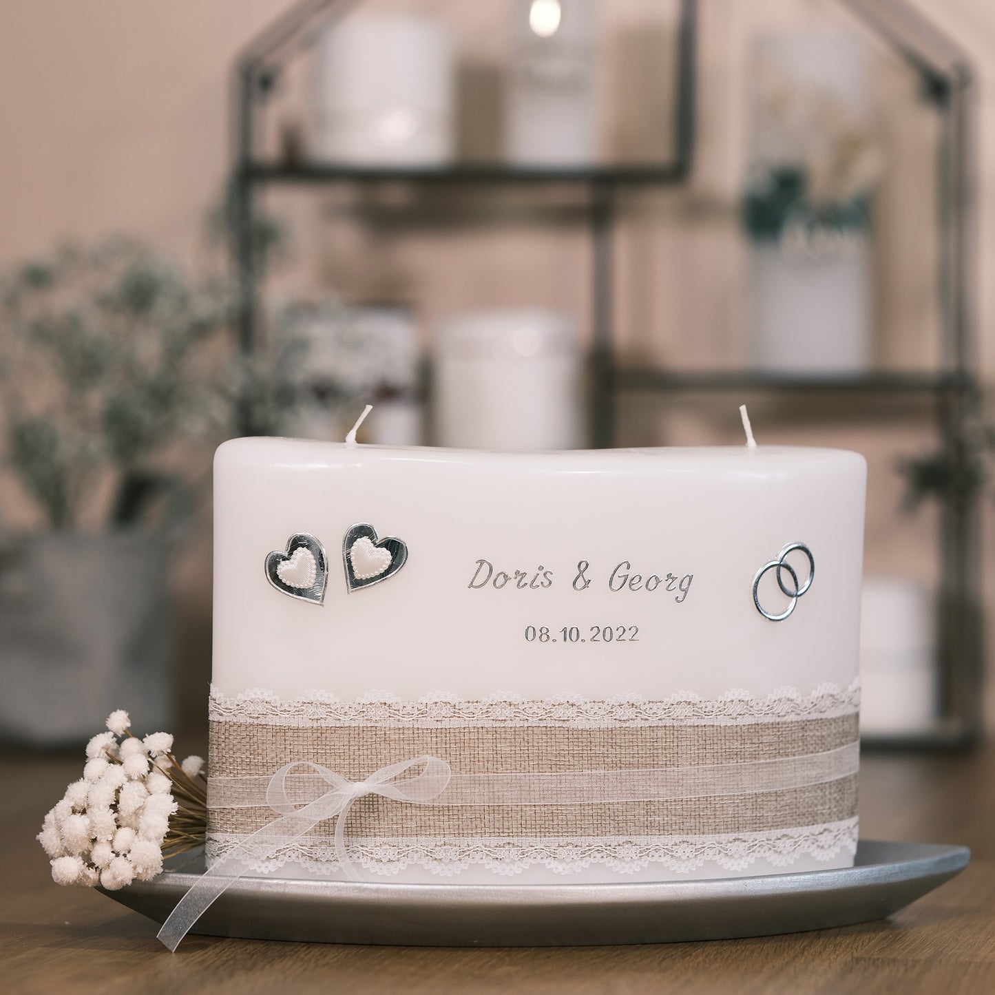 Hochzeitskerze Doris & Georg - Rosis Kerzen