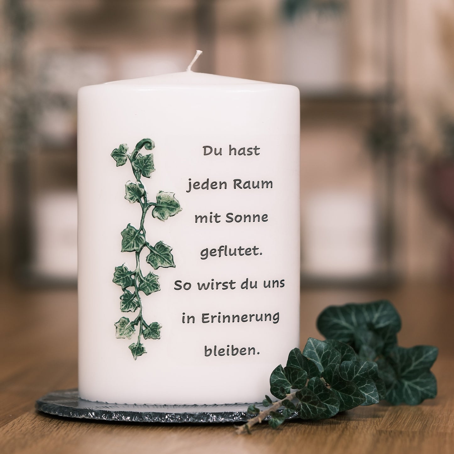 Trauerkerze "Du hast jeden Raum mit Sonne geflutet" - Rosis Kerzen