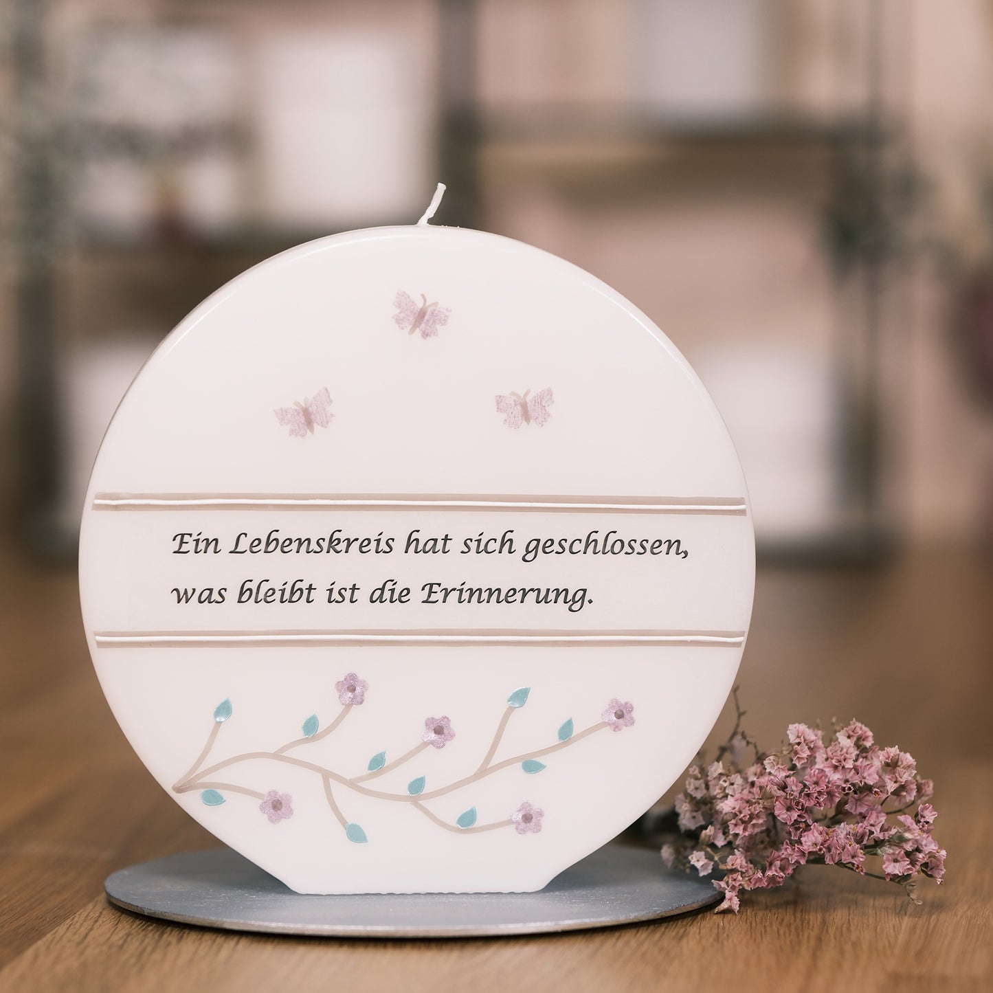Trauerkerze "Was bleibt ist die Erinnerung"