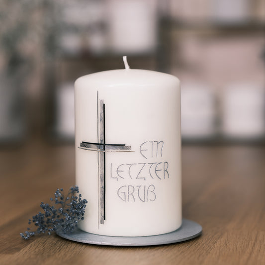 Trauerkerze "Ein letzter Gruß" - Rosis Kerzen