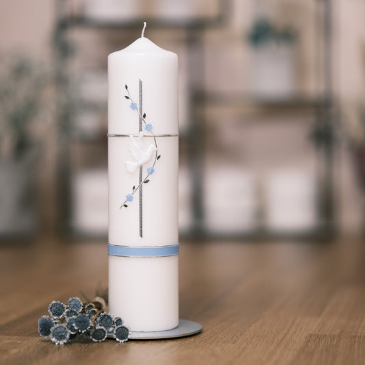 Taufkerze Valentina - Rosis Kerzen blau