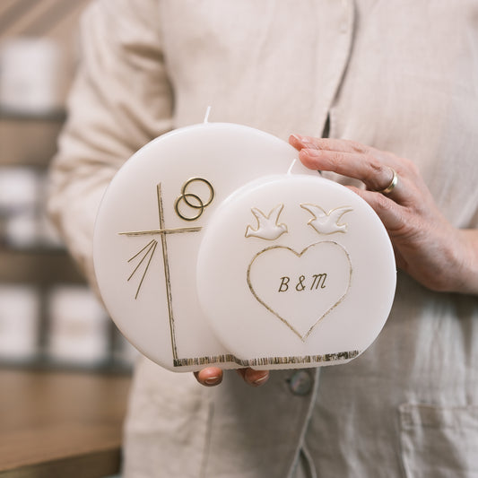 Hochzeitskerze "Bettina & Martin" - Rosis Kerzen