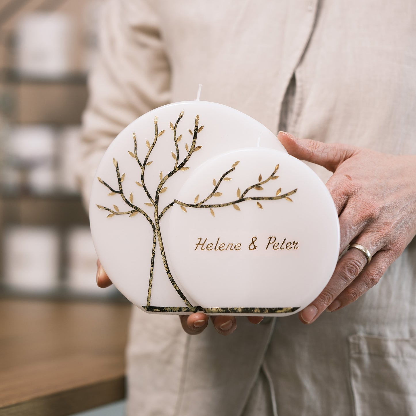 Hochzeitskerze Helene & Peter - Rosis Kerzen
