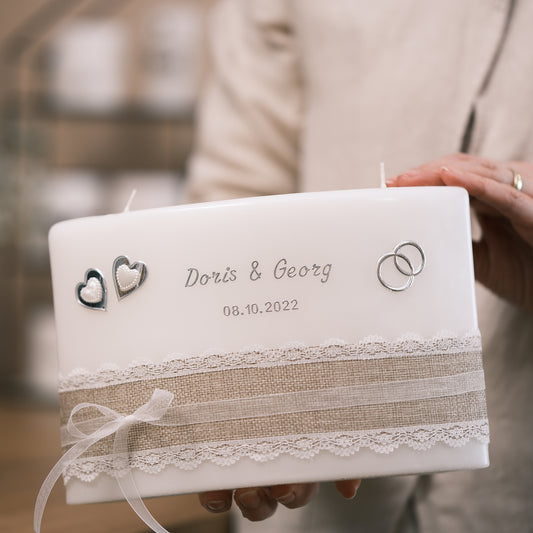 Hochzeitskerze Doris & Georg - Rosis Kerzen