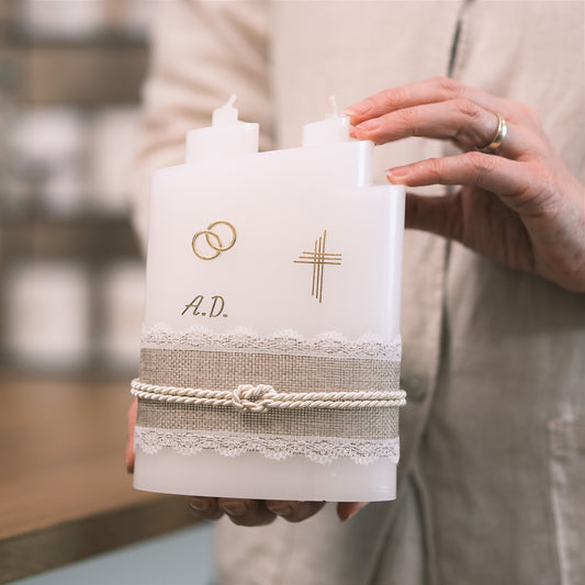 Hochzeitskerze "Andrea & Dominik" - Rosis Kerzen