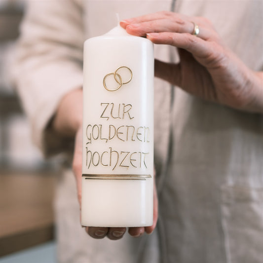 Hochzeitskerze Zur goldenen Hochzeit 2 - Rosis Kerzen