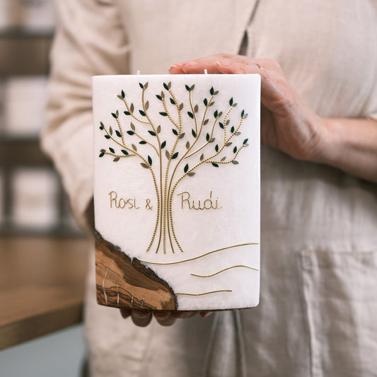 Hochzeitskerze Rosi & Rudi - Rosis Kerzen