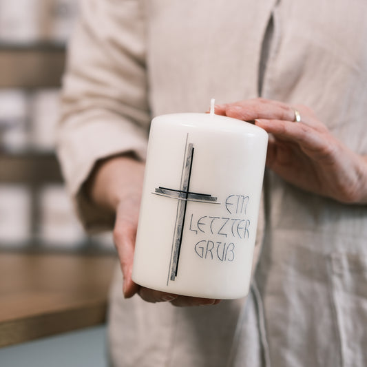 Trauerkerze "Ein letzter Gruß" - Rosis Kerzen