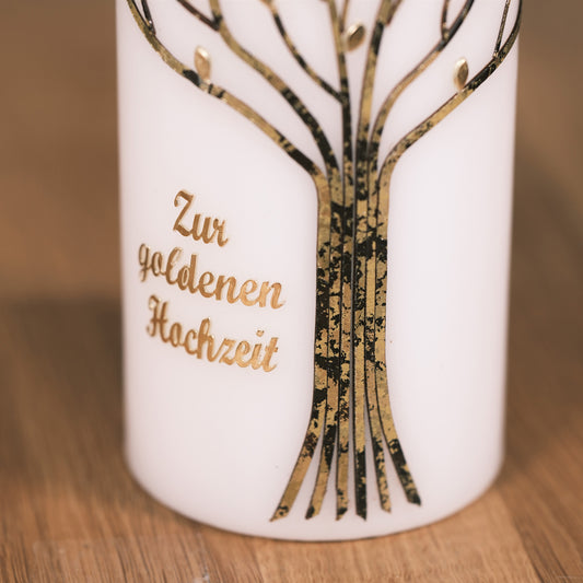 Hochzeitskerze "Zur goldenen Hochzeit" - Rosis Kerzen