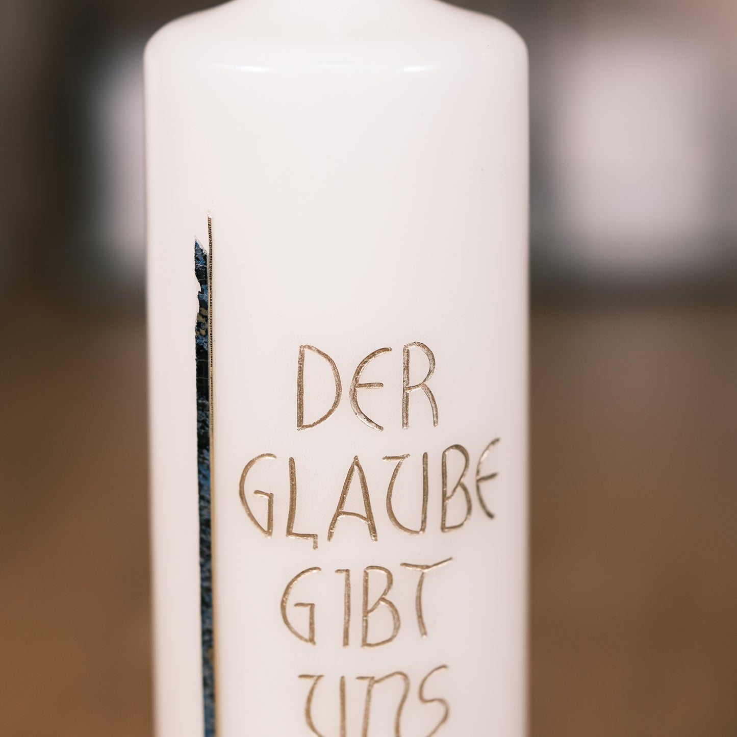Trauerkerze "Der Glaube gibt uns Kraft" - Rosis Kerzen