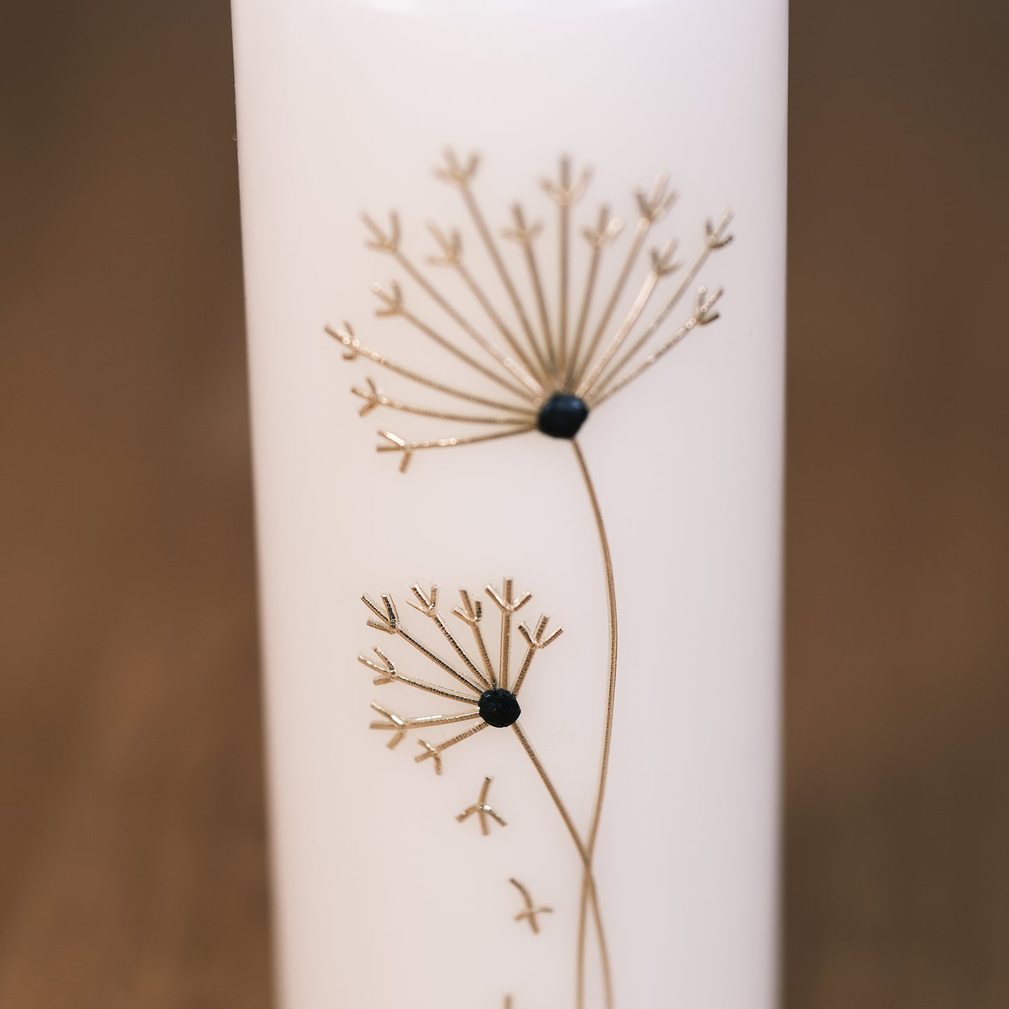 Trauerkerze mit Pusteblume - Rosis Kerzen