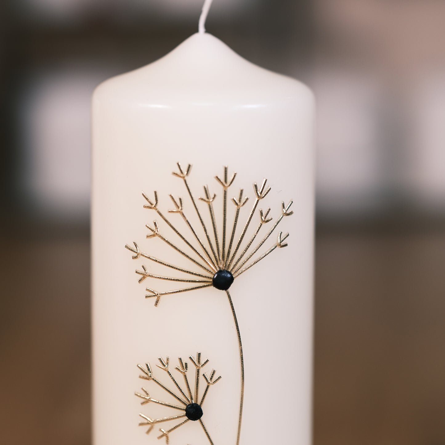 Trauerkerze mit Pusteblume - Rosis Kerzen