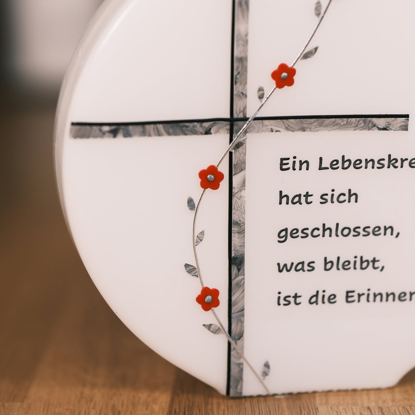Trauerkerze mit Spruch