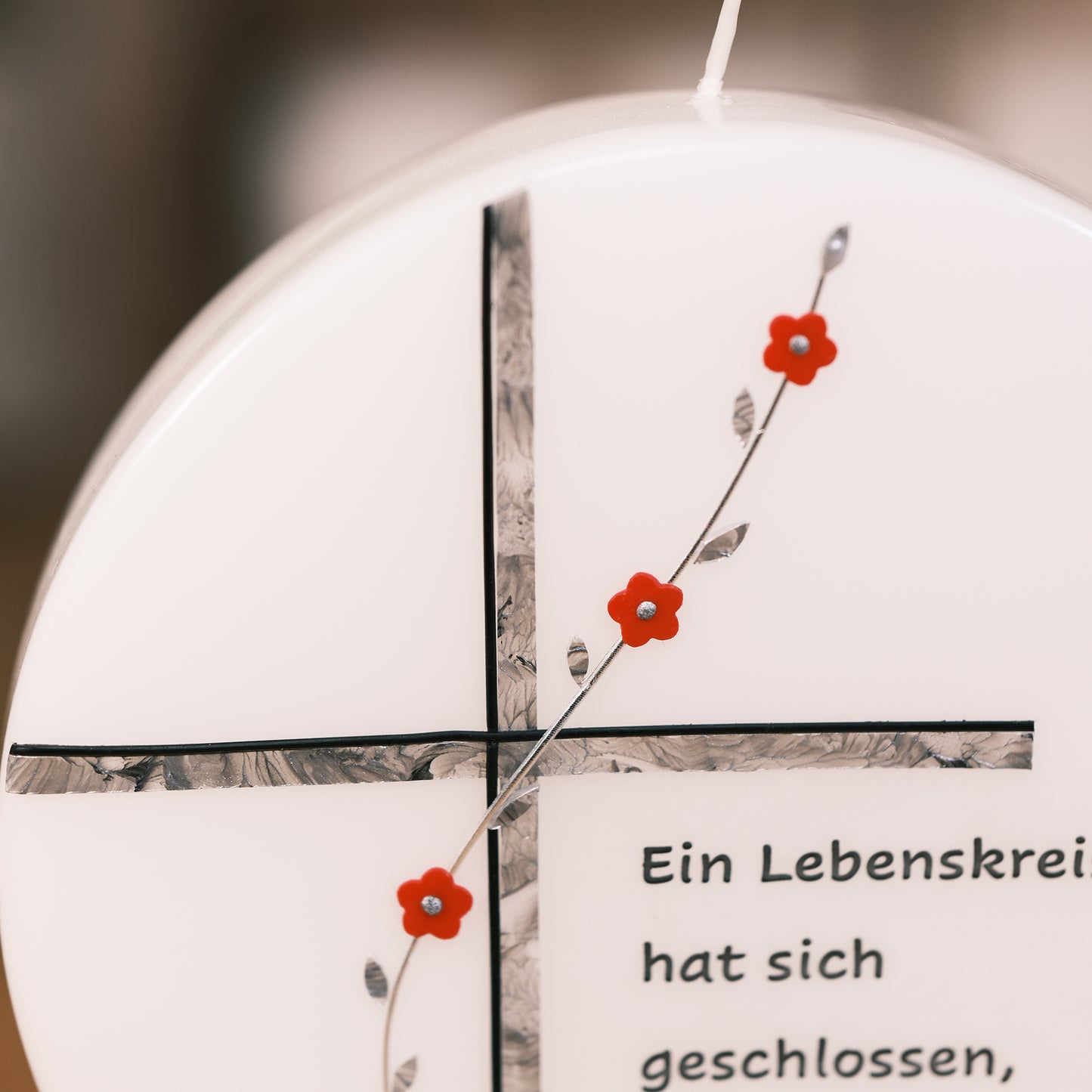 Trauerkerze mit Spruch