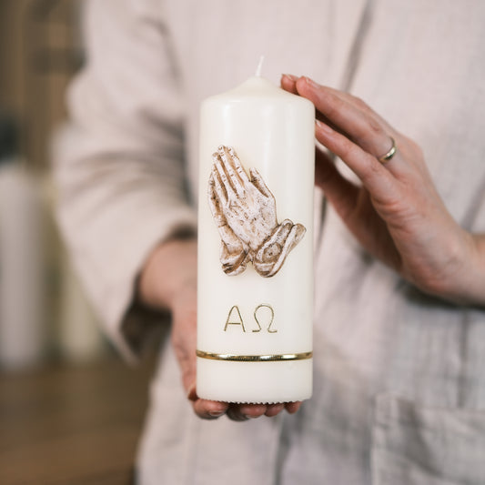 Trauerkerze "Seelenfrieden Alpha & Omega" - Rosis Kerzen