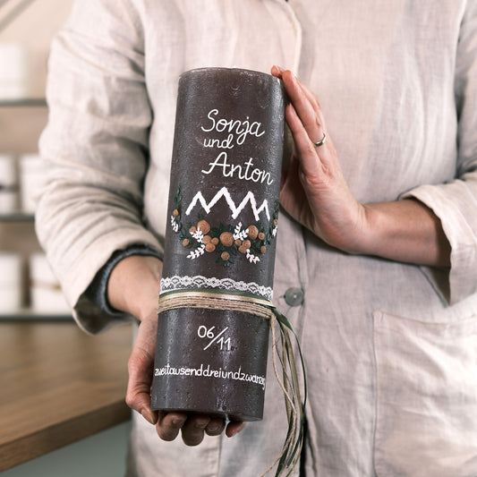 Hochzeitskerze Sonja & Anton - Rosis Kerzen