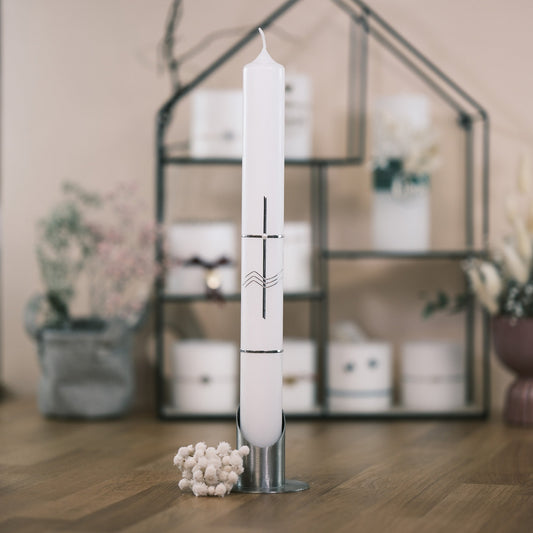 Kommunionkerze Aurelia - Rosis Kerzen silber / Altarkerze 400/40 mm