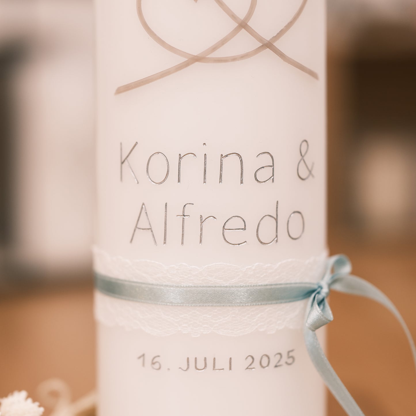 Hochzeitskerze Korina & Alfredo - Rosis Kerzen