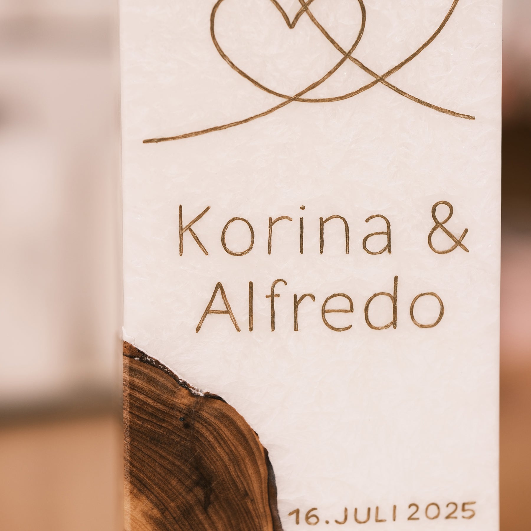 Hochzeitskerze Korina & Alfredo - Rosis Kerzen